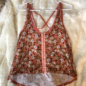 Orange floral tank